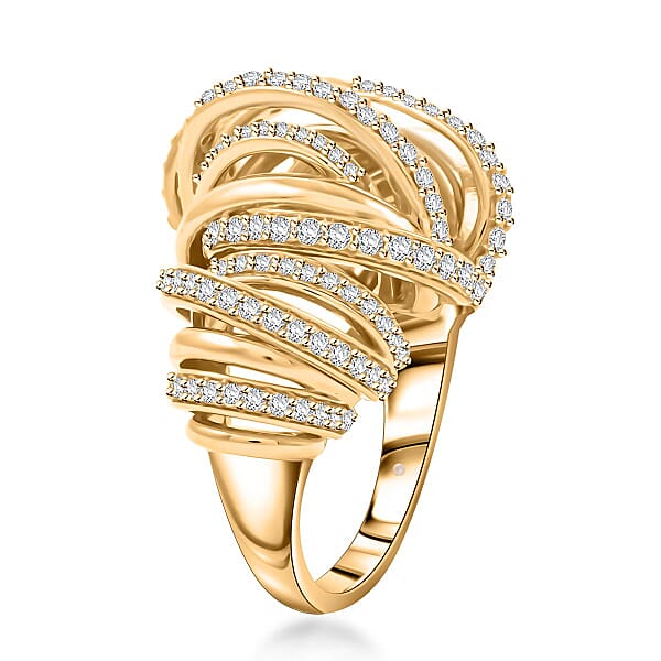 Shop Lc Clarte Dorma Collection Moissanite 1.30 Ctw Ring In Vermeil Yellow Gold Over Sterling Silver