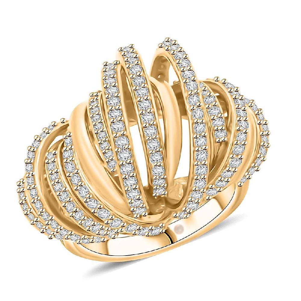 shop lc Clarte Dorma Collection Moissanite 1.30 ctw Ring in Vermeil Yellow Gold Over Sterling Silver