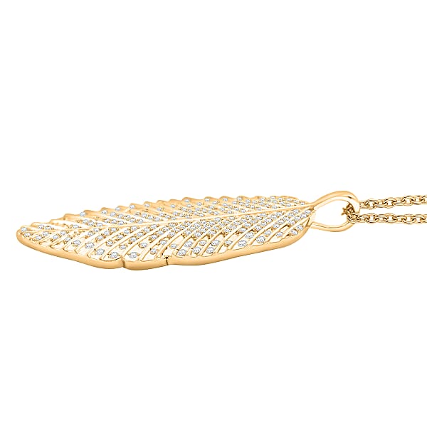 Shop Lc Clarte Fylla Collection Moissanite 0.60 Ctw Pendant Necklace In 14K Yellow Gold Over Sterling Silver 18 Inches
