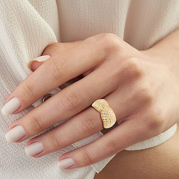 Shop Lc Clarte Fylla Collection Moissanite 0.63 Ctw Ring In 14K Yellow Gold Over Sterling Silver