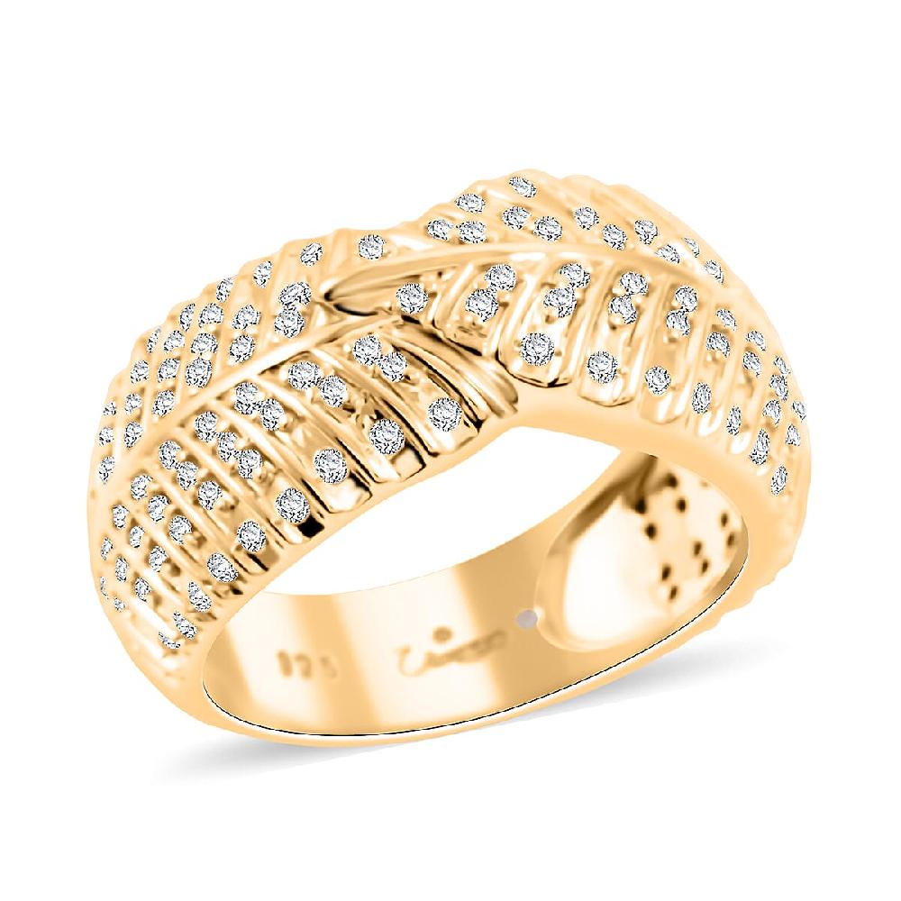 shop lc Clarte Fylla Collection Moissanite 0.63 ctw Ring in 14K Yellow Gold Over Sterling Silver
