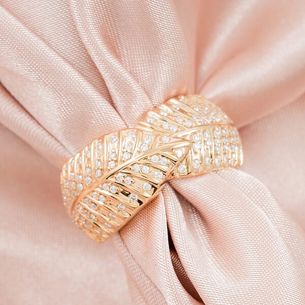 Shop Lc Clarte Fylla Collection Moissanite 0.63 Ctw Ring In 14K Yellow Gold Over Sterling Silver