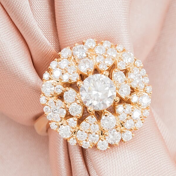 Shop Lc Clarte Moissanite Corsage Collection Ring In 14K YG Over Sterling Silver 2.05 Ctw