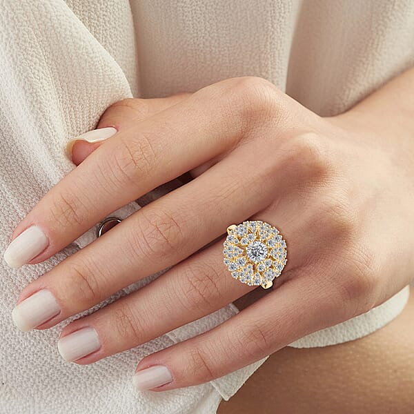 Shop Lc Clarte Moissanite Corsage Collection Ring In 14K YG Over Sterling Silver 2.05 Ctw