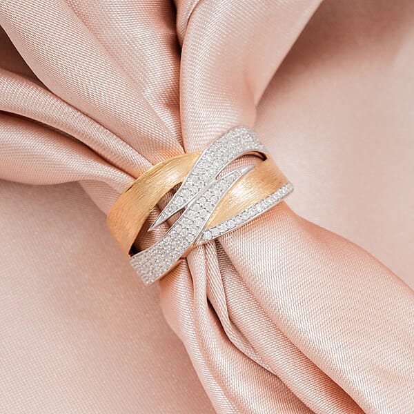 Shop Lc Clarte Moissanite Solis Collection Ring In 14K YG Over Sterling Silver 0.45 Ctw