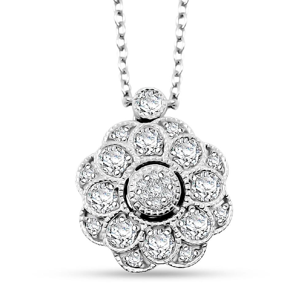 shop lc Clarte Petunia Collection Moissanite 0.85 ctw Necklace in Sterling Silver 18 Inches