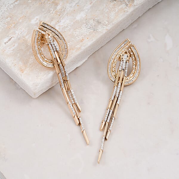 Shop Lc Clarte Prima Collection Moissanite 1.00 Ctw Earrings In 14K Yellow Gold Over Sterling Silver