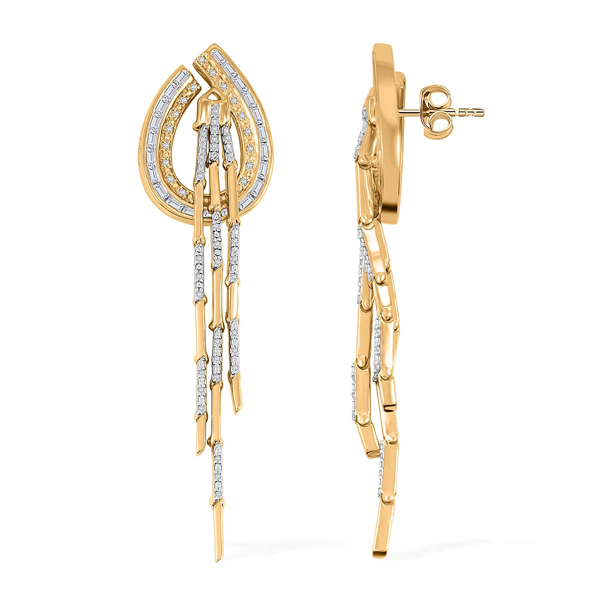 shop lc Clarte Prima Collection Moissanite 1.00 ctw Earrings in 14K Yellow Gold Over Sterling Silver