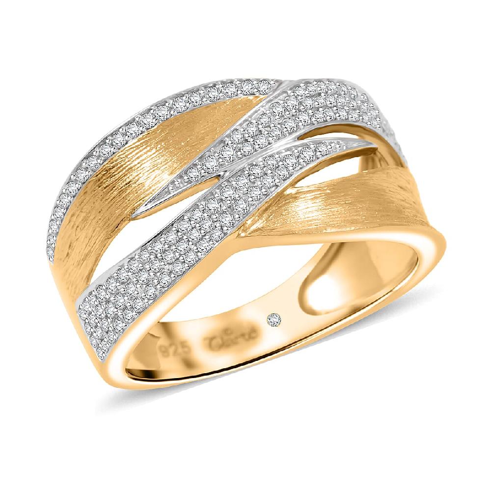 shop lc Clarte Solis Collection Moissanite 0.45 ctw Ring in 14K YG Over and Sterling Silver