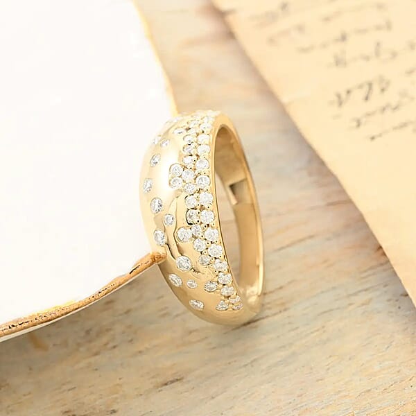 Shop Lc Clarte Sul Mare Collection Moissanite Ring In Vermeil Yellow Gold Over Sterling Silver 0.60 Ctw