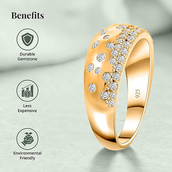 Shop Lc Clarte Sul Mare Collection Moissanite Ring In Vermeil Yellow Gold Over Sterling Silver 0.60 Ctw