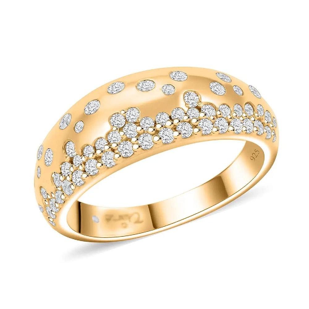 shop lc Clarte Sul Mare Collection Moissanite Ring in Vermeil Yellow Gold Over Sterling Silver 0.60 ctw