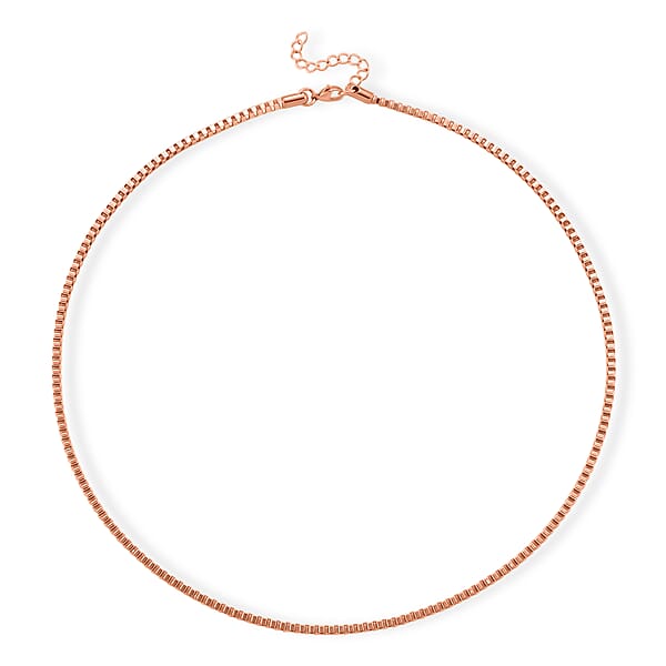 Shop Lc Classic Box Chain Necklace In ION Plated RG Stainless Steel (24-26 Inches)
