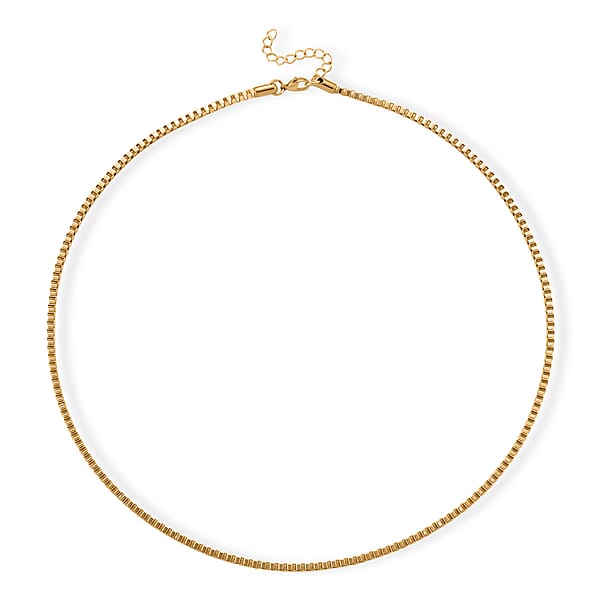 Shop Lc Classic Box Chain Necklace In ION Plated YG Stainless Steel (24-26 Inches)