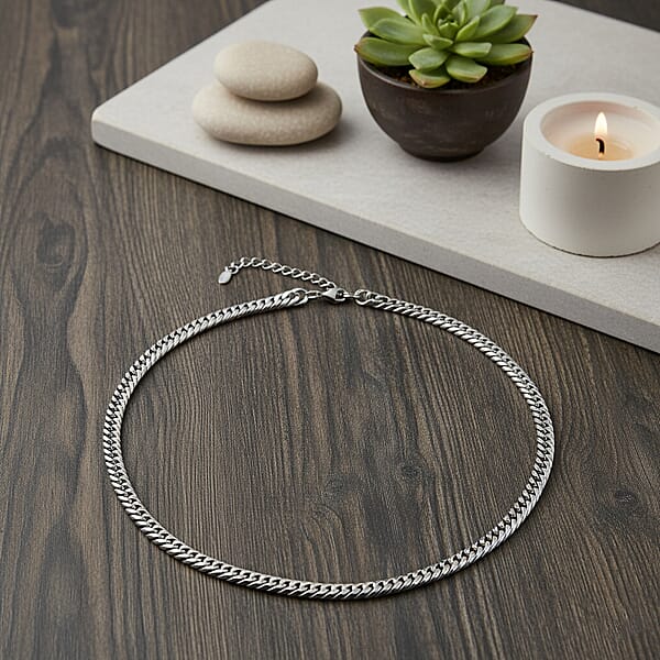 Shop Lc Classic Cuban Link Chain Necklace In Stainless Steel 20-22 Inches