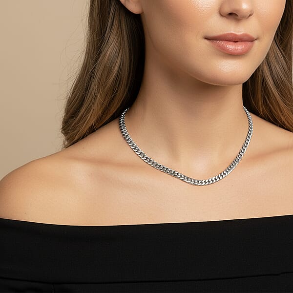 Shop Lc Classic Cuban Link Chain Necklace In Stainless Steel 20-22 Inches