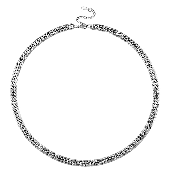 Shop Lc Classic Cuban Link Chain Necklace In Stainless Steel 20-22 Inches