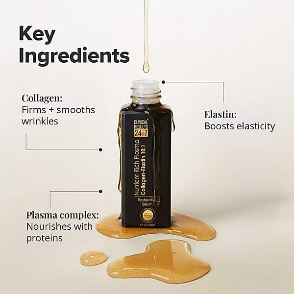 Shop Lc Clinical Results 24/7 Nutrient-Rich Plasma Collagen-Elastin 10:1 Restorative Serum (1oz) Made In US (Ships In 5-7 Days)