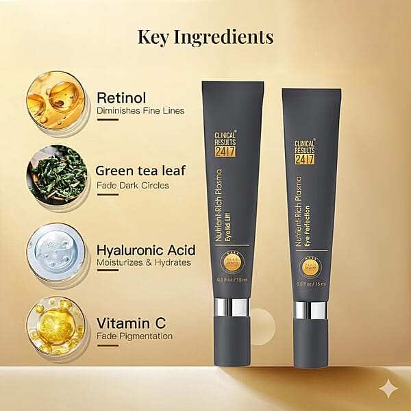 Shop Lc Clinical Results 24/7 Nutrient-Rich Plasma Eye Perfection & Eyelid Lift Duo (2x.5oz) Made In US