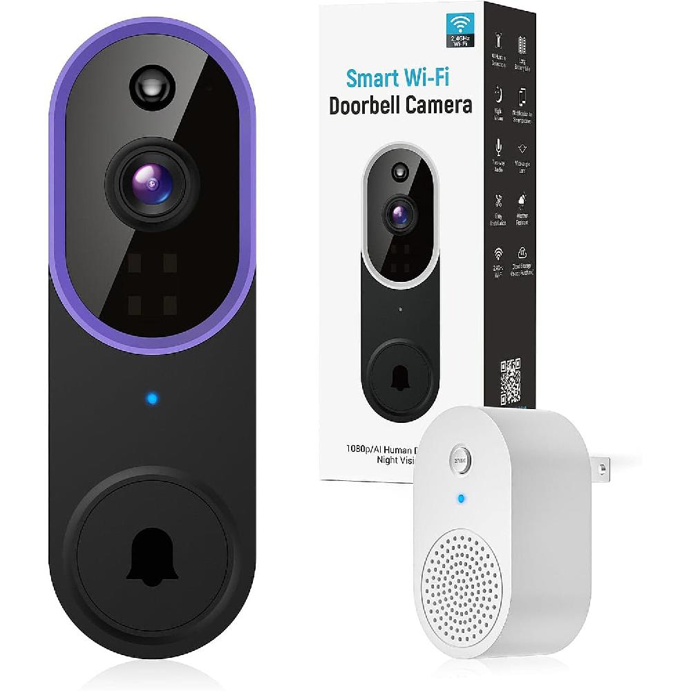 shop lc CLOSEOUT 3P Experts Smart Wi-Fi Doorbell Camera - Purple
