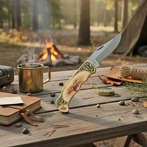 Shop Lc Closeout 4.75 Deer Folding Knife With Gift Box