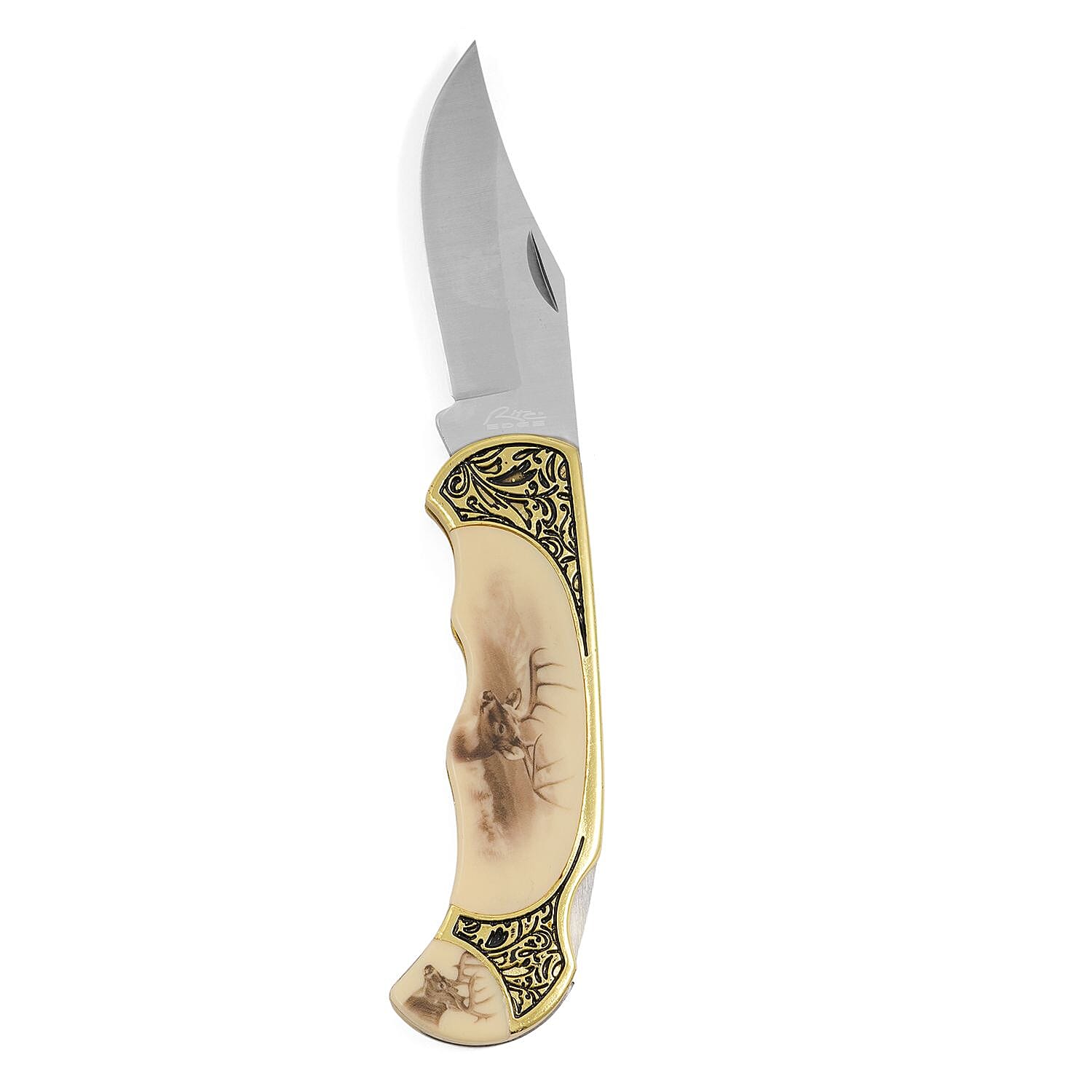 shop lc Closeout 4.75 Deer Folding Knife with Gift Box