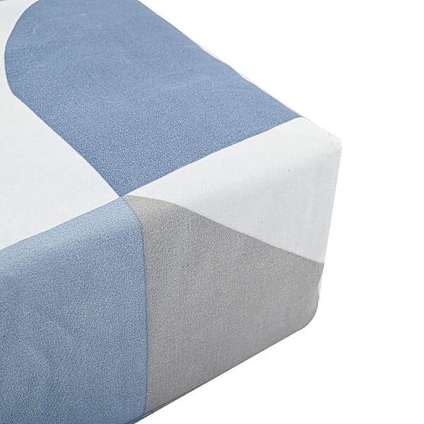 Shop Lc Closeout American Thread Collection 6pc Grey & Blue Geometric Microfiber Sheet Set -Twin