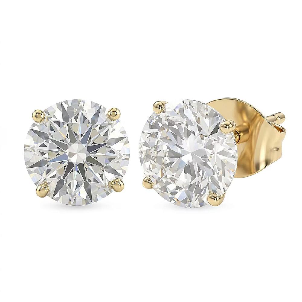 shop lc Closeout Deal Luxuriant Lab Grown Diamond SI 3.00 ctw Solitaire Stud Earrings in 14K Yellow Gold