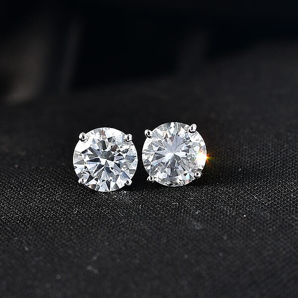 Shop Lc Closeout Deal SGL Certified Luxuriant Lab Grown Diamond G-H SI 3.00 Ctw Solitaire Stud Earrings In 14K White Gold