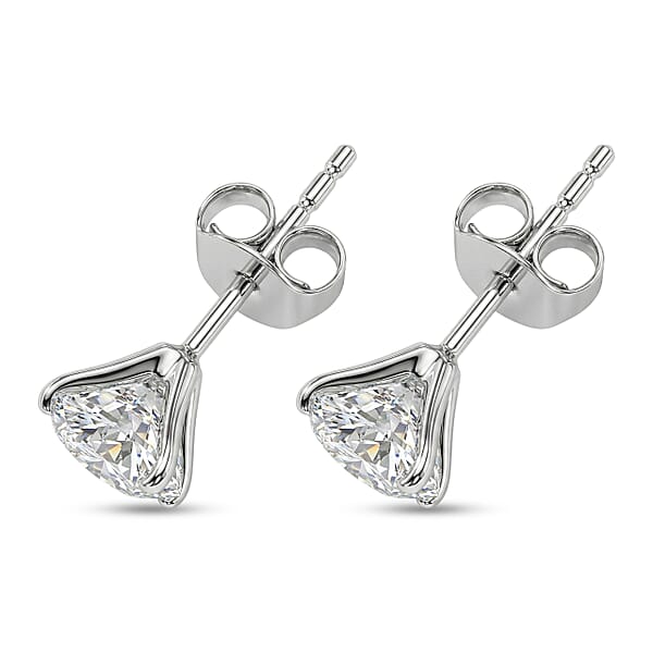 Shop Lc Closeout Deal SGL Certified Luxuriant Lab Grown Diamond G-H SI 3.00 Ctw Solitaire Stud Earrings In 14K White Gold