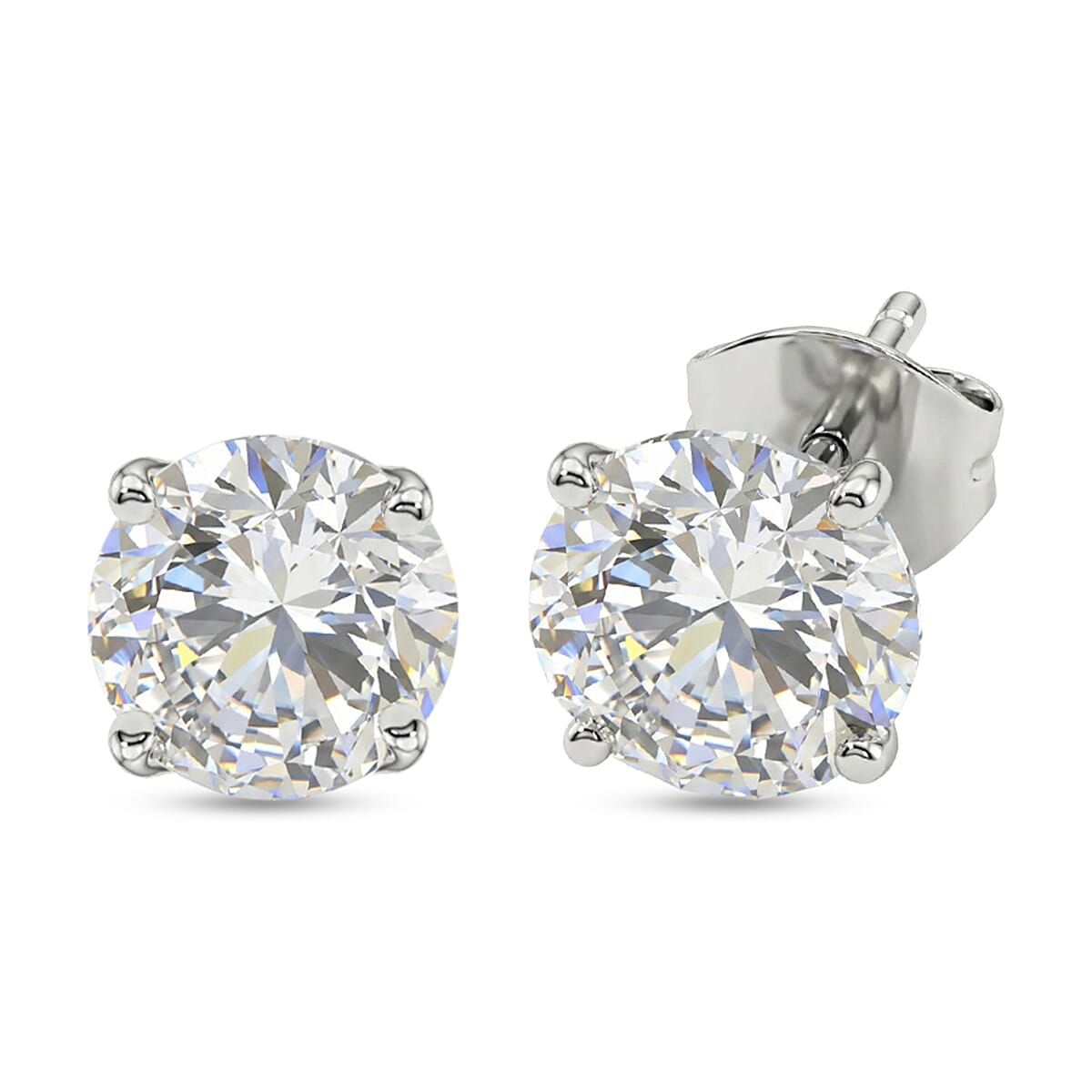 shop lc Closeout Deal SGL Certified Luxuriant Lab Grown Diamond G-H SI 3.00 ctw Solitaire Stud Earrings in 14K White Gold