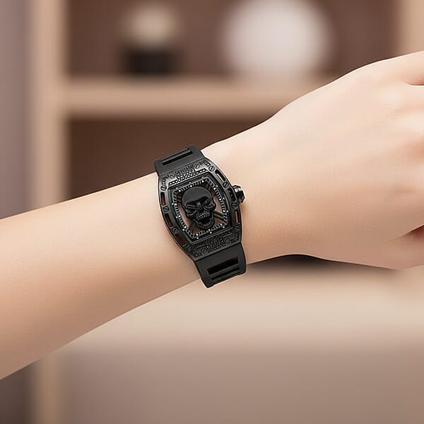Shop Lc Closeout Ed Hardy Skull Watch In Dark Silvertone