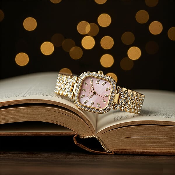 Shop Lc Closeout Jessica Carlyle Square Watch In Goldtone