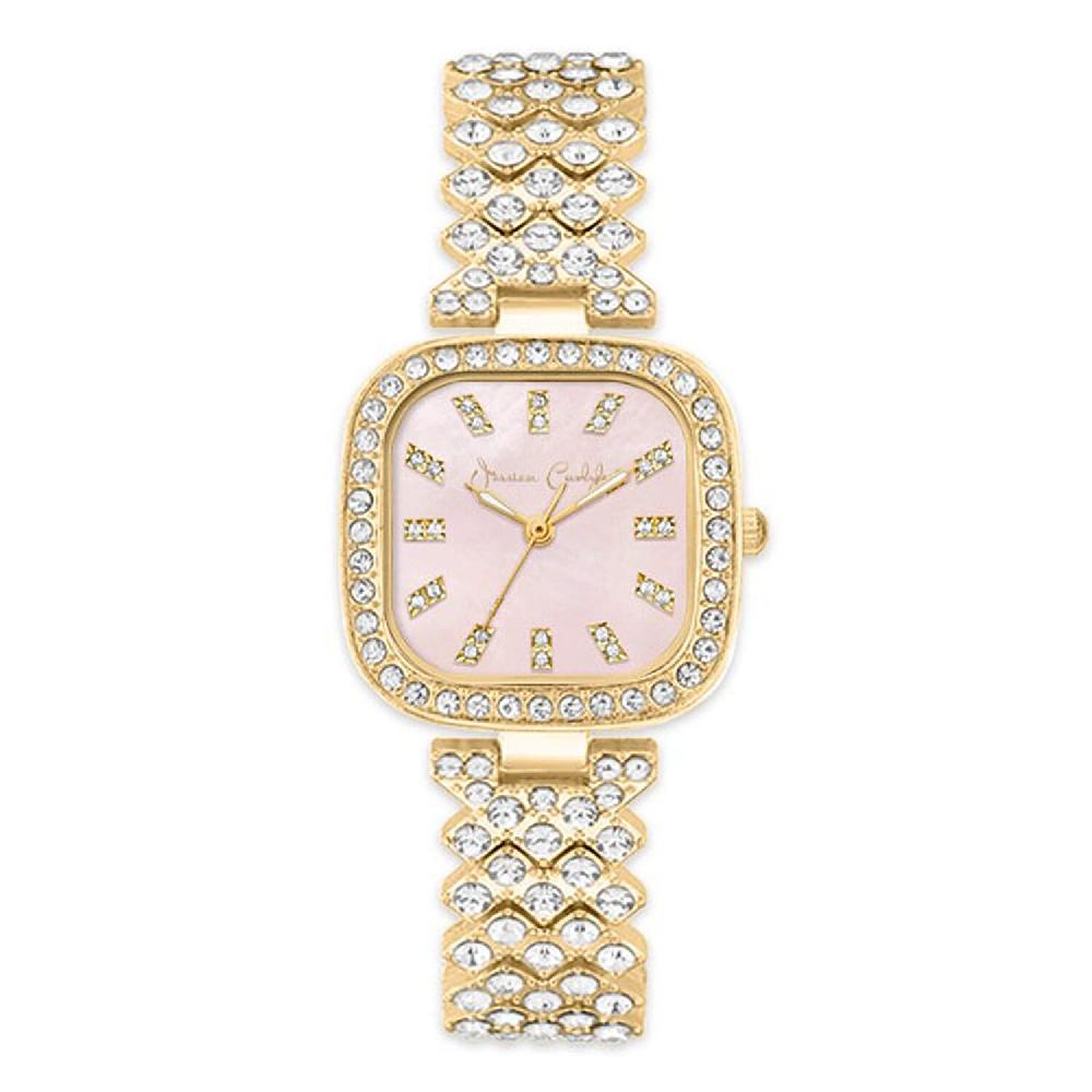 shop lc Closeout Jessica Carlyle Square Watch in Goldtone