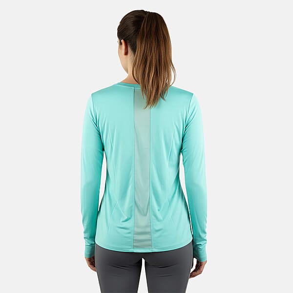 Shop Lc CLOSEOUT JONES NEW YORK Aquamarine Fitted Power Mesh Wicking Pullover Long Sleeve - L