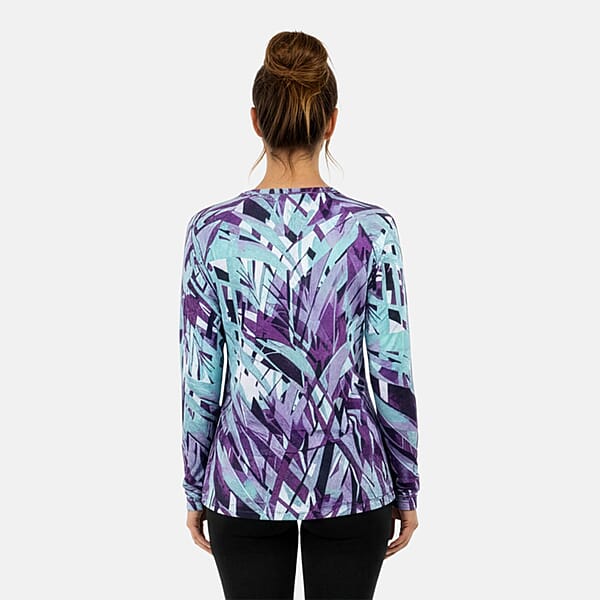 Shop Lc CLOSEOUT JONES NEW YORK Purple Palm Brushed Microfiber Long Sleeve With Kangaroo Pocket - L