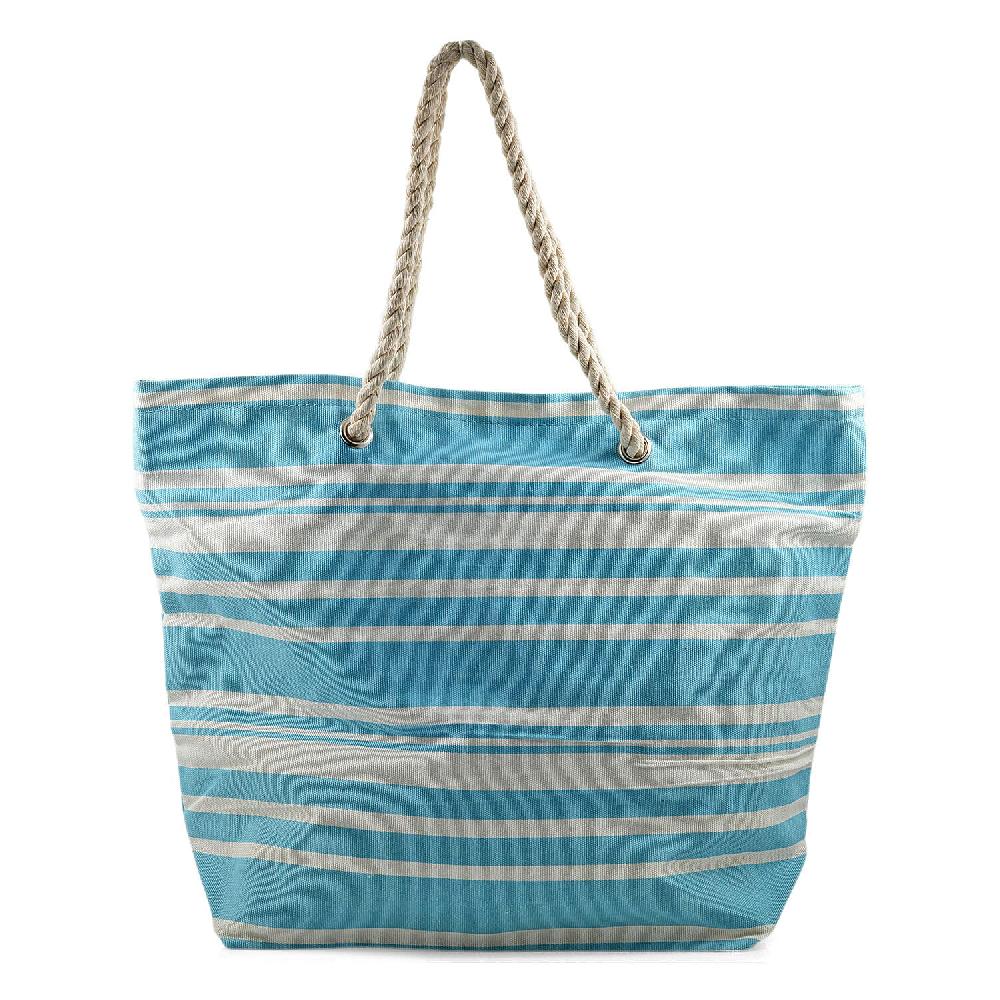 shop lc Closeout Preferred Nation Blue Striped Cotton Tote Bag