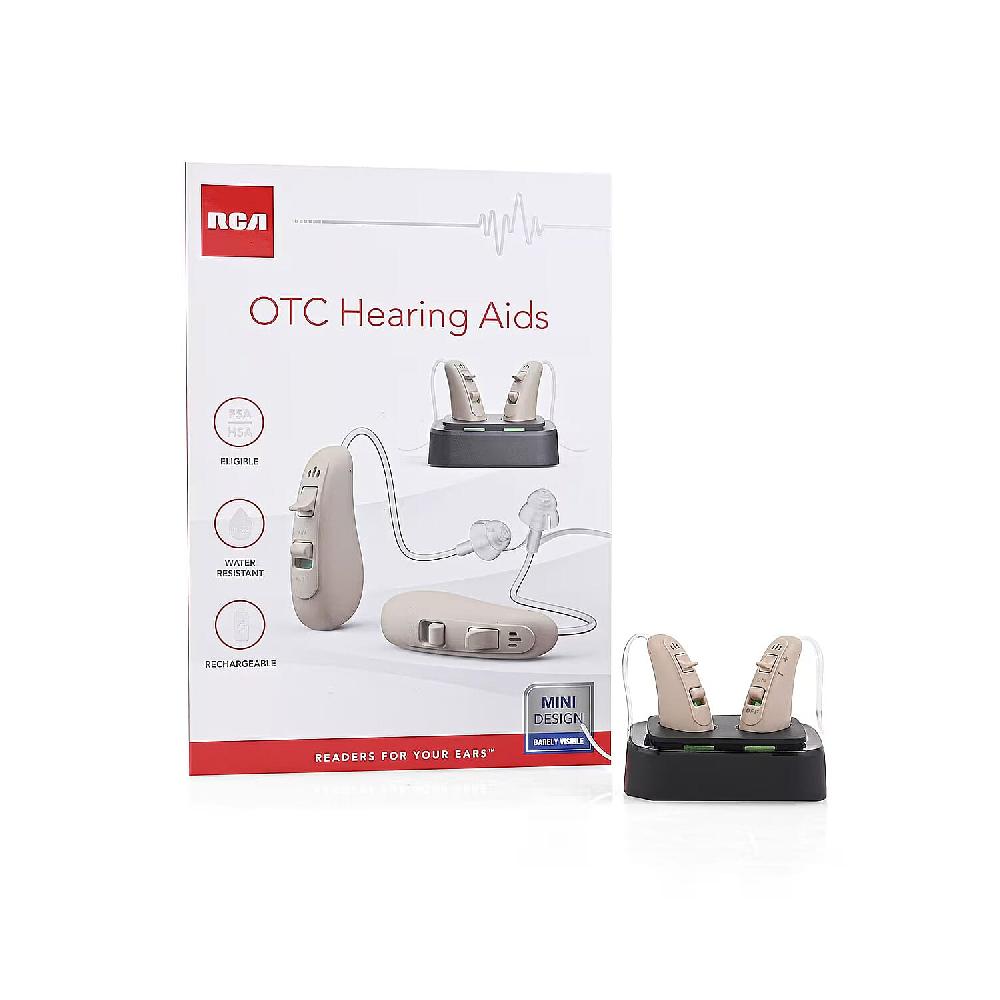 shop lc Closeout RCA Behind the Ear Hearing Aid with Rechargeable Stand