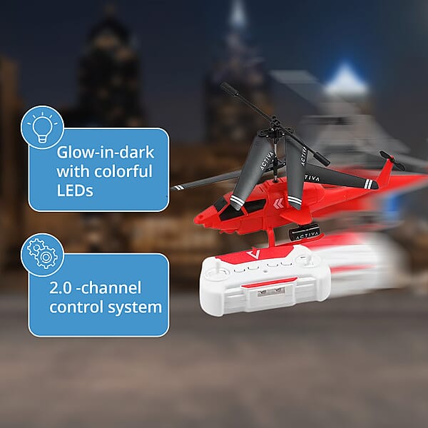 Shop Lc Closeout Set Of 2 Mini Helicopters With Remote Control – Blue & Red