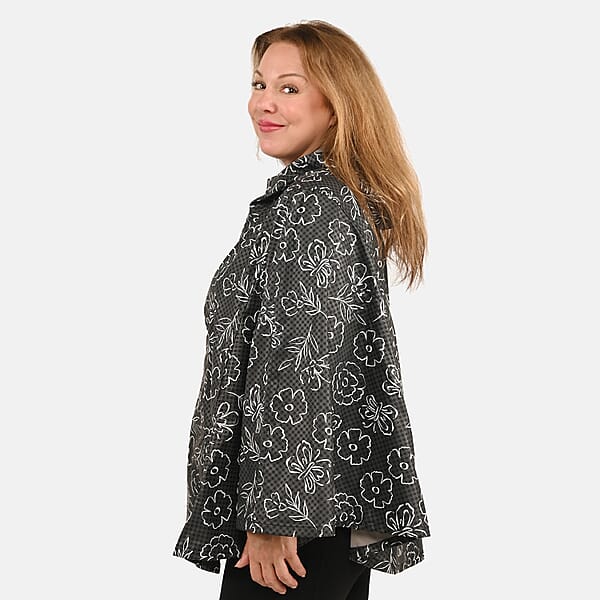 Shop Lc Closeout ShedRain GOGO Women's Raincoat Poncho - Black Floral Size S/M