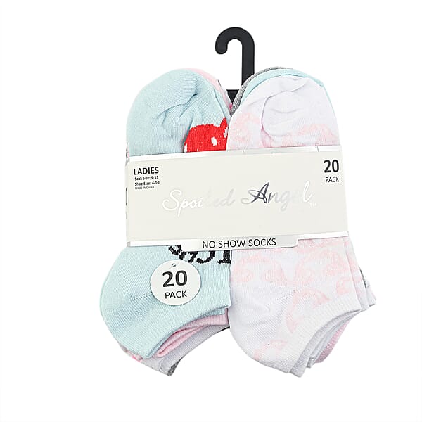 Shop Lc Closeout Spoiled Angel 20 Pairs Women's No Show Socks - Cherries (Sizes 4-10)