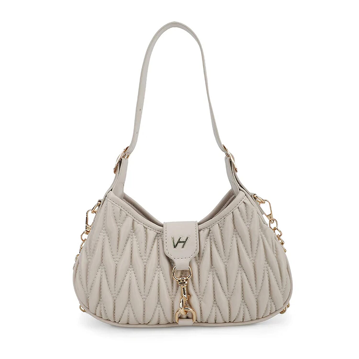 shop lc Closeout Vintage Havana Beige Faux Leather Quilted Shoulder Bag
