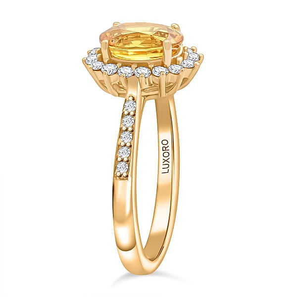 Shop Lc Collector's Edition Luxoro AAA Madagascar Yellow Sapphire And G-H I2 Diamond 3.00 Ctw Ring In 14K Yellow Gold 4.05 Grams