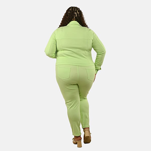 Shop Lc Comfort Oasis Paradise Green Cotton Blend Stretch Knit Jacket - XS