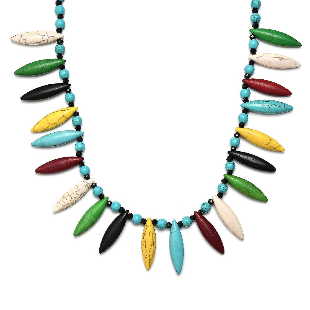 shop lc Constituted Multi Howlite and Thai Black Spinel Necklace 20 Inches in Sterling Silver 242.00 ctw