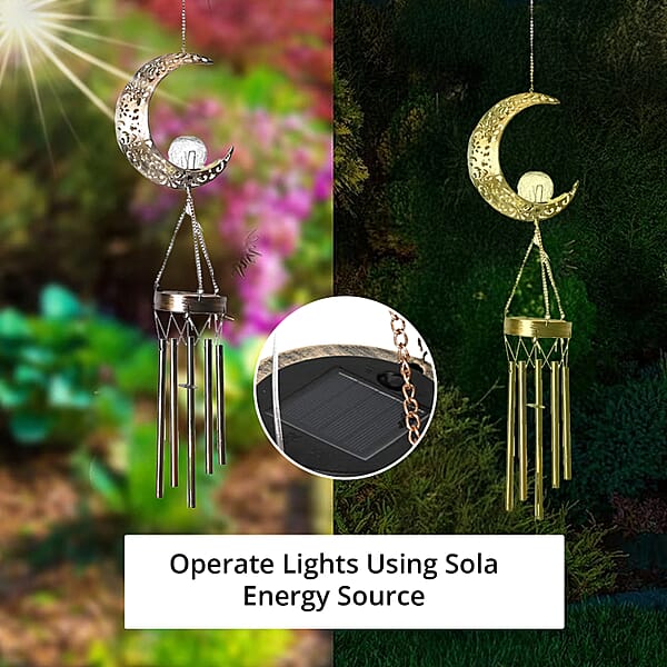 Shop Lc Crescent Moon Solar Wind Chime With 1 Bright LED