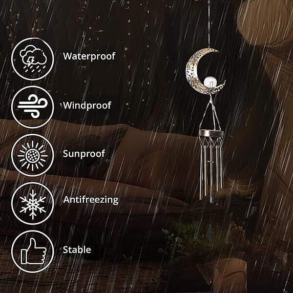 Shop Lc Crescent Moon Solar Wind Chime With 1 Bright LED