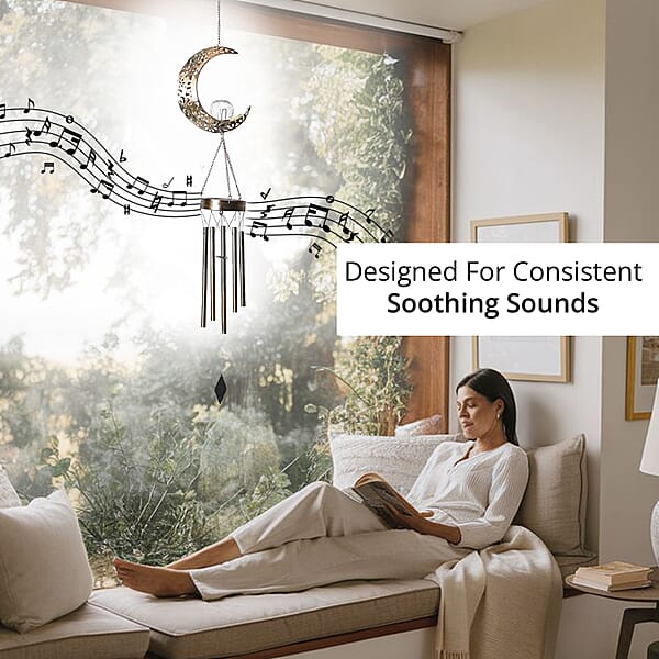 Shop Lc Crescent Moon Solar Wind Chime With 1 Bright LED