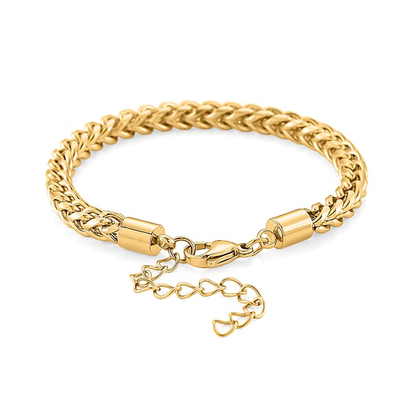 Shop Lc Criss Cross Chain Bracelet In ION Plated YG Stainless Steel (7-9 Inches)