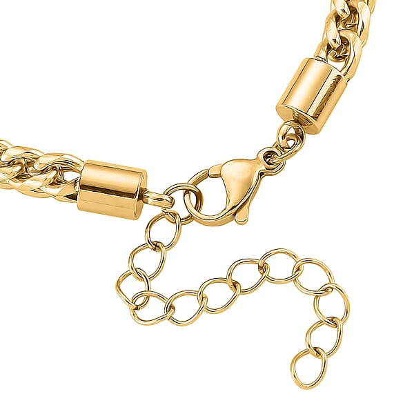 Shop Lc Criss Cross Chain Bracelet In ION Plated YG Stainless Steel (7-9 Inches)